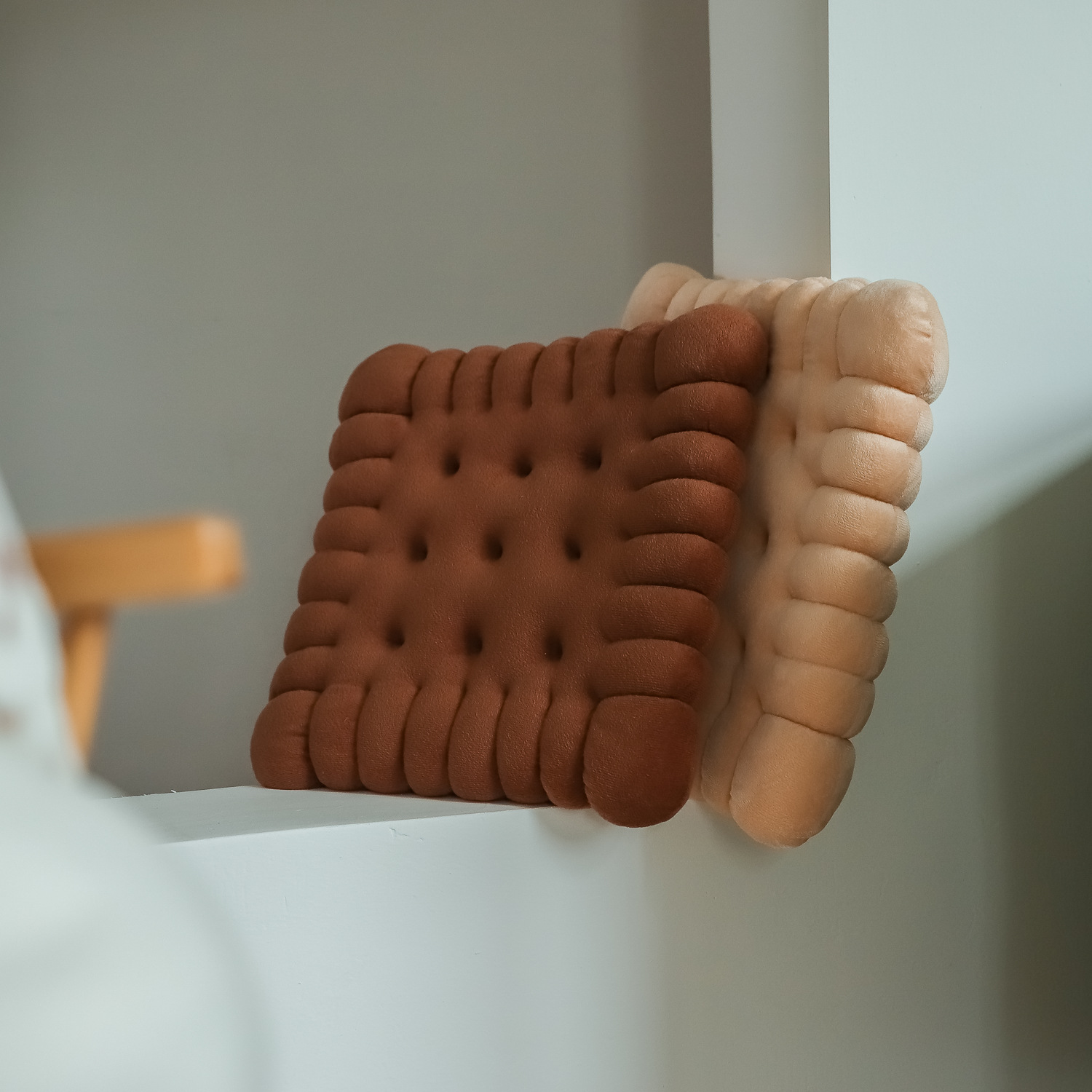 Cross-border Amazon Japanese Tatami Biscuit Cushion Bedroom Chair Cushion Thickened Solid Color Plush Japanese Round Cushion