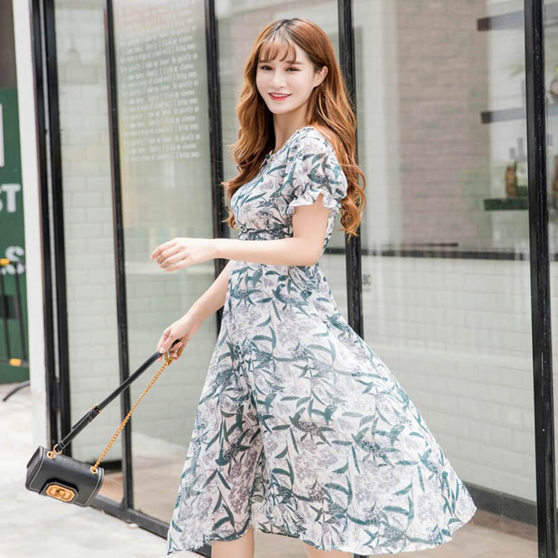 [No Return, No Change] 2021 Summer New Large Size Fashion Floral Fat MM Mid-length Dress