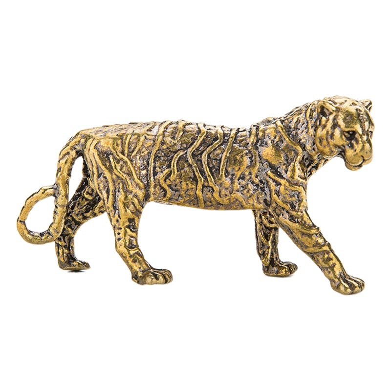 Chinese classical bronze tiger Wenzhen desk decoration bronze tea pet solid brass Tiger cicada display collection