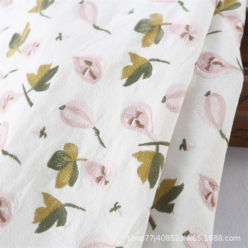 Factory New thick linen cotton fig embroidery fabric embroidery fabric cotton bag bag cloth canvas bag cloth