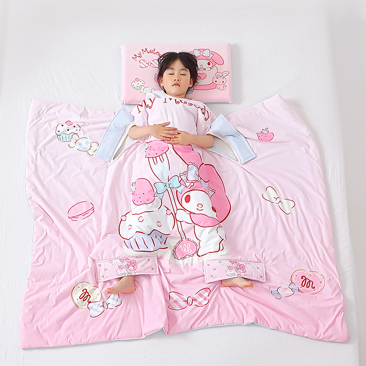 Picture of Class A children's kick-proof quilt artifact summer thin baby sleeping bag big child belly silk summer quilt air conditioning quilt