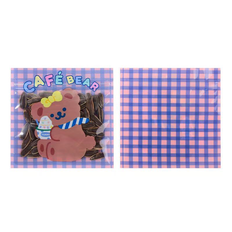 Picture of Little rabbit bear cute cartoon cookie bag snack food packaging bag nougat bag self-sealing zipper bag 50