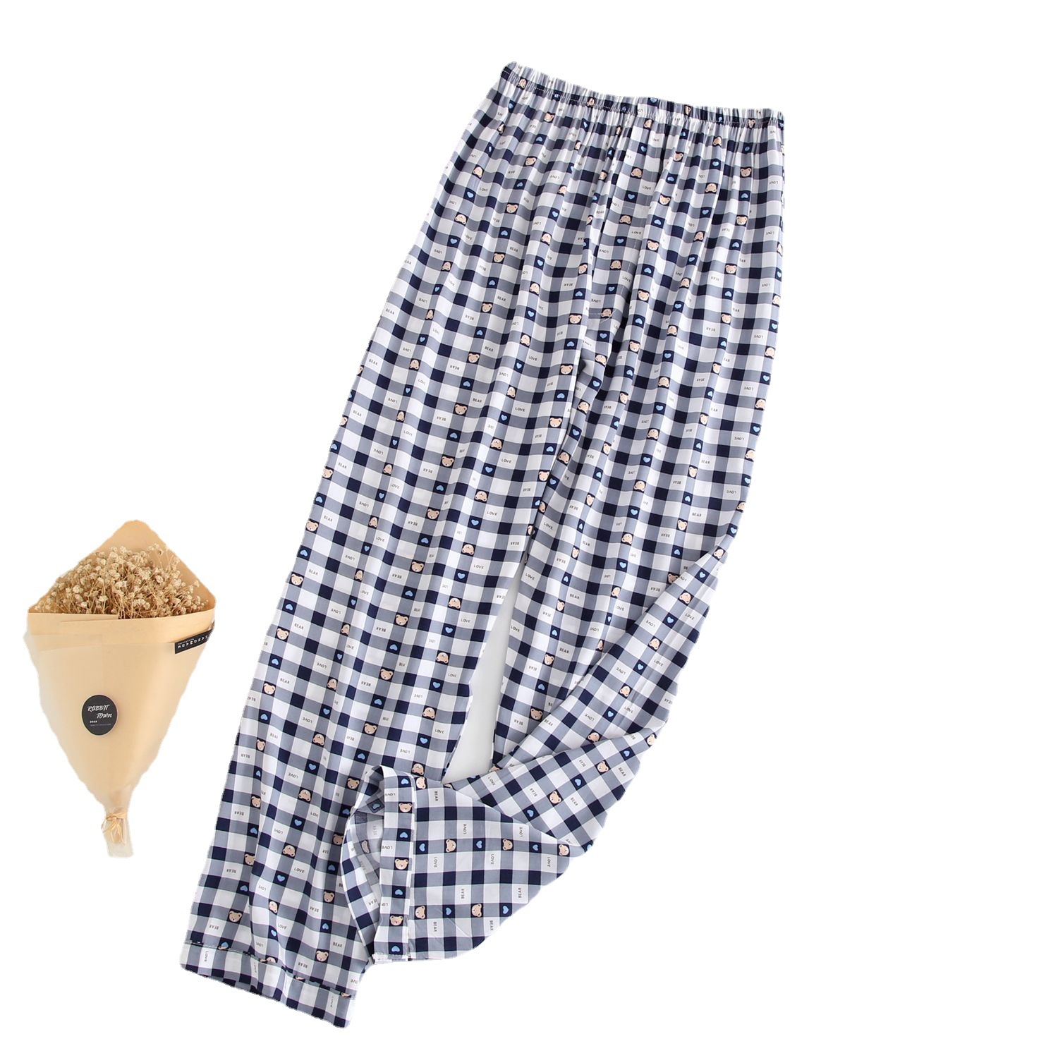 Picture of Pajama Pants Men's Summer Cotton Silk Thin Large Size Middle-Aged and Elderly Home Trousers Artificial Cotton Manufacturer Home Air-Conditioned Pants
