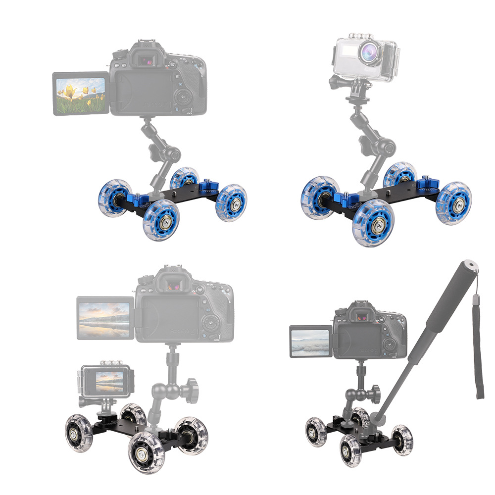 Camera Photography car with mute photography car magic arm hand push photography camera four-wheel photography car