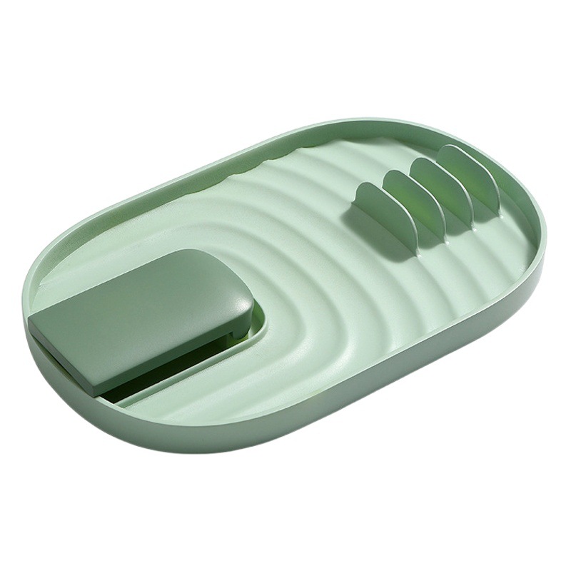 Kitchen Spatula Pot Cover Storage Rack Household Stir-frying Pot Mat Kitchen Storage Rack Plastic Pot Cover Rack
