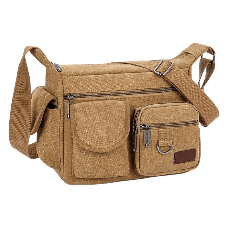 Picture of Canvas Bag Men's shoulder bag casual trendy men's bag Express Men's bag outdoor backpack large capacity crossbody shoulder bag