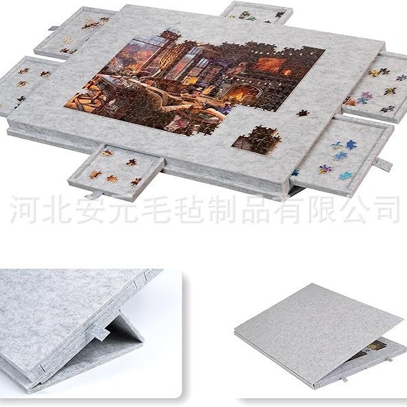Cross-border New Foldable 6 Drawer Tilt Bracket Portable Classification Jigsaw Puzzle Board Puzzle Felt Board