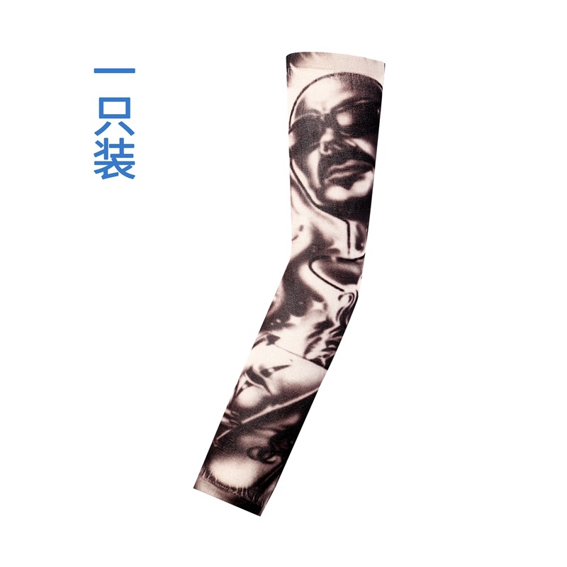 Picture of Flower Arm Tattoo Sleeve Seamless Outdoor Riding Tattoo Sunscreen Sleeve Riding Tattoo Sleeve Optional Color Cross Border