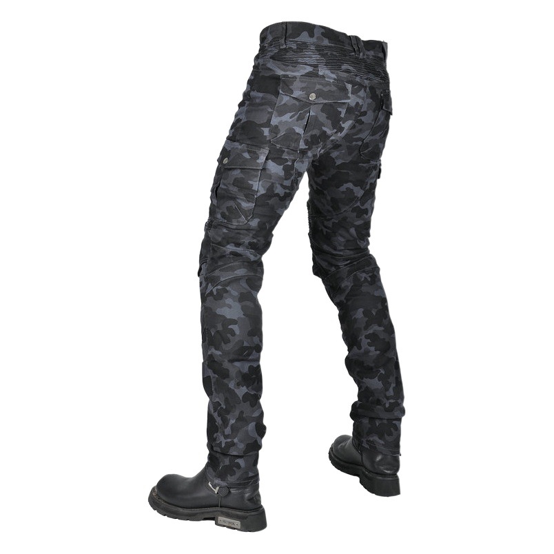 VOLERO Wo Rum Gong Motorcycle Riding Pants Retro Motorcycle Jeans Camouflage Multi-Bag Overalls Break Pants