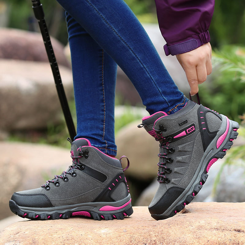 2025 Cross-Border Fashion Travel Leisure Sports Hiking Shoes Outdoor High-Top Wear-Resistant Couples Large Size Hiking Shoes