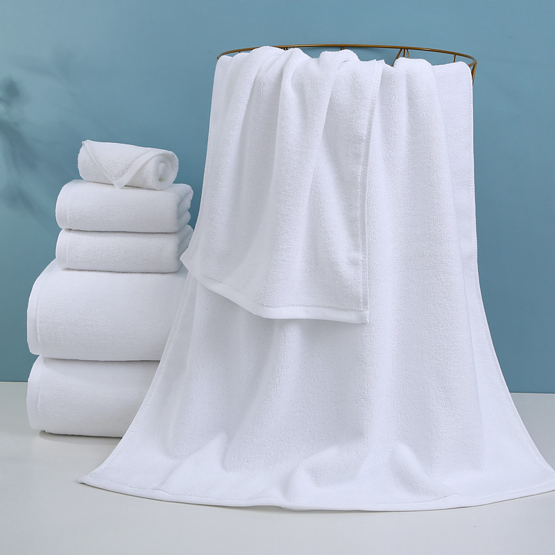 Picture of Hotel Towel Pure Cotton Wholesale Pure Cotton White Towel Hotel Large Bath Towel Absorbent Beauty Bath Towel Embroidered Logo