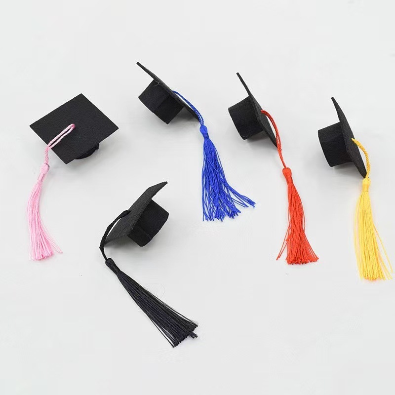 Graduation Season Felt Mini Doctor Hat Tassel Felt Doll Wine Bottle Decoration Flower Party Activity Felt