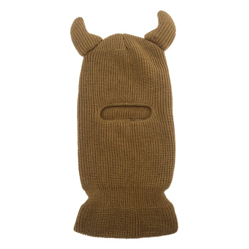 Cross-Border E-Commerce Halloween Woolen Hat Horn Single-Hole Hood Casual Versatile Windproof Colorful Warm