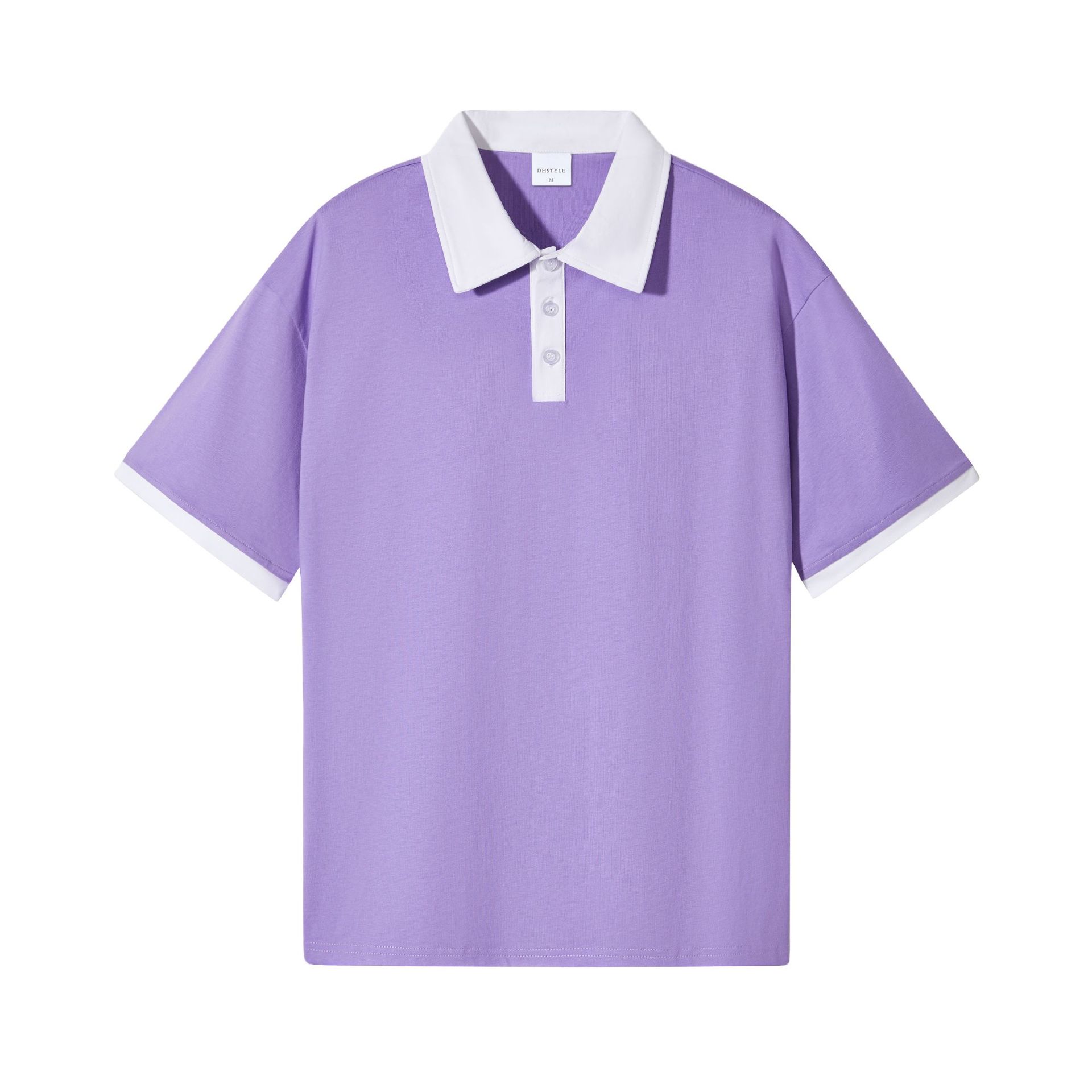 Picture of Summer new contrast Hong Kong style men's polo shirt short sleeve 230g heavy cotton commuter Joker lapel T-shirt Women