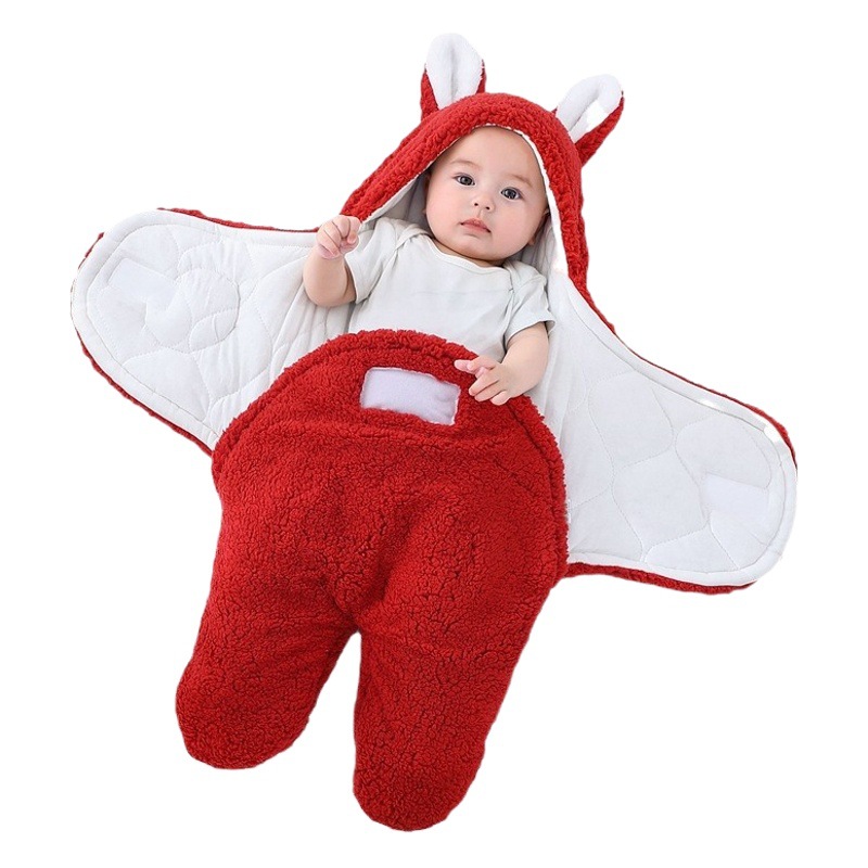 Baby Cushion Autumn and Winter Thickened Bag Newborn Baby Cushion Blanket Newborn Swaddling Sleeping Bag Going Out Bag Anti-kick
