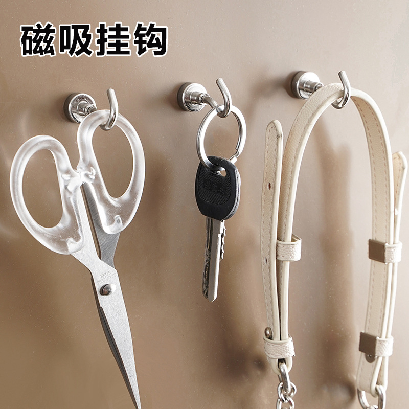Picture of Magnetic suction hook punch-free wall-mounted seamless refrigerator magnet key hook creative door back iron suction magnetic sticky hook