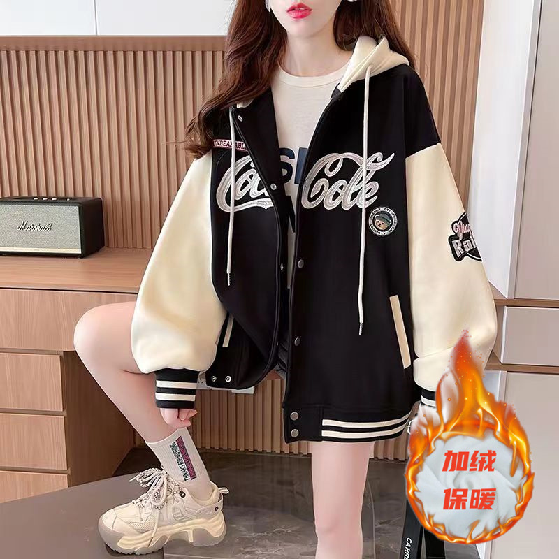Girls' Hooded Jacket Spring and Autumn 2024 New Children's Fashionable Big Kids Western Style Baseball Suit Sports Top Autumn