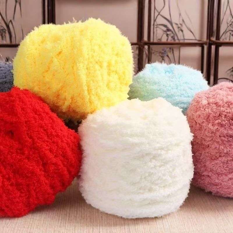 Coral Velvet Wool Ball Towel Thread Scarf Thick Thread Baby Baby Handmade DIY Knitting Material Package Crochet
