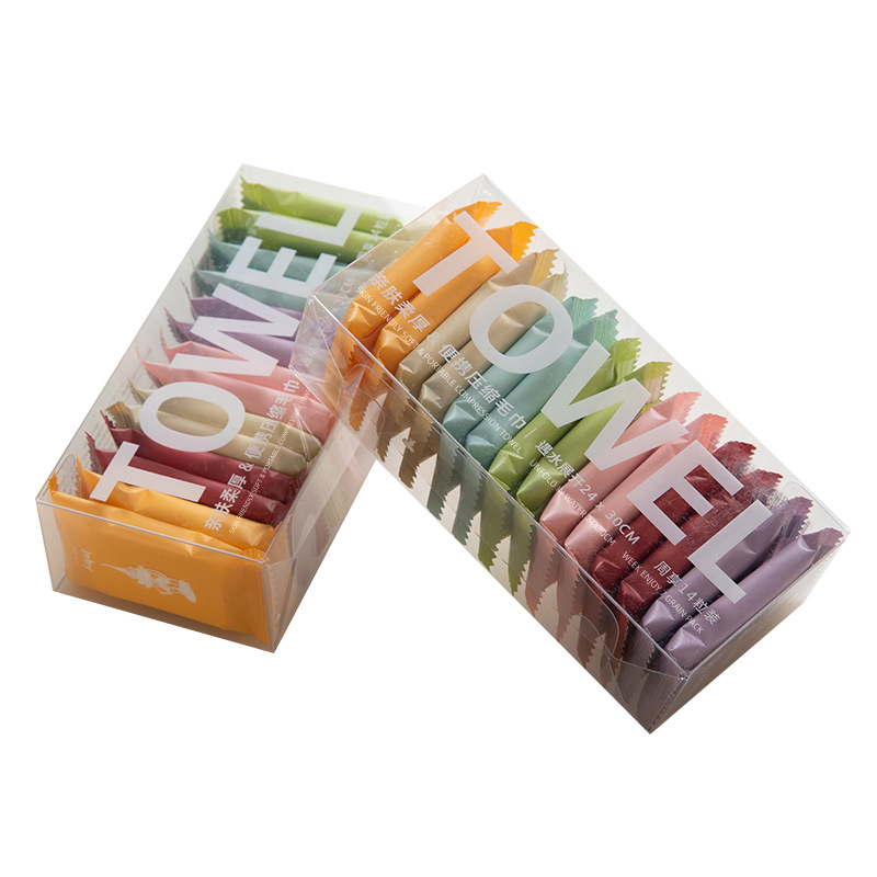Picture of Compressed Towel Travel Pack Disposable Compressed Face Washing Towel Portable Thickened Candy Cleansing Towel Compressed Small Square Towel