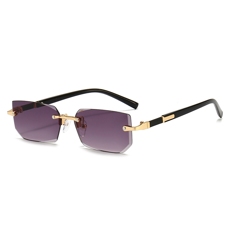 Picture of New Rimless Fashion Sunglasses European and American Trendy Cut-Edge Sunglasses Personalized Jelly Color Sunglasses Rimless Sunglasses