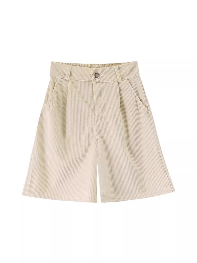 Picture of Corduroy Shorts Women's 2023 Autumn and Winter New Wide Leg Pants High Waist Slimming Small Retro Casual A- Shaped Pants