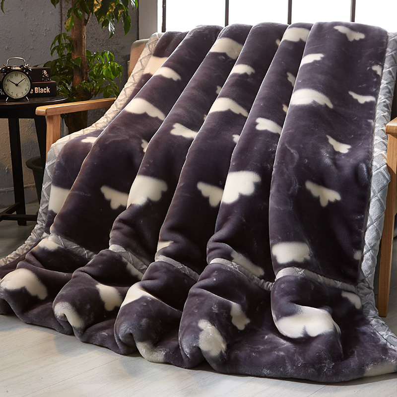 Picture of Thickened Raschel Blanket Factory Wholesale Winter Warm Blanket Flannel Cover Blanket Bed Sheet Double Layer Antistatic Cloud Blanket