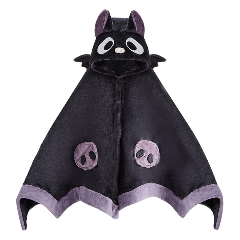Luna Wonderful Journey Little Bat Air Conditioning Blanket Coral Fleece Lunch Pajamas Shawl Cape Hooded Nightgown Cute