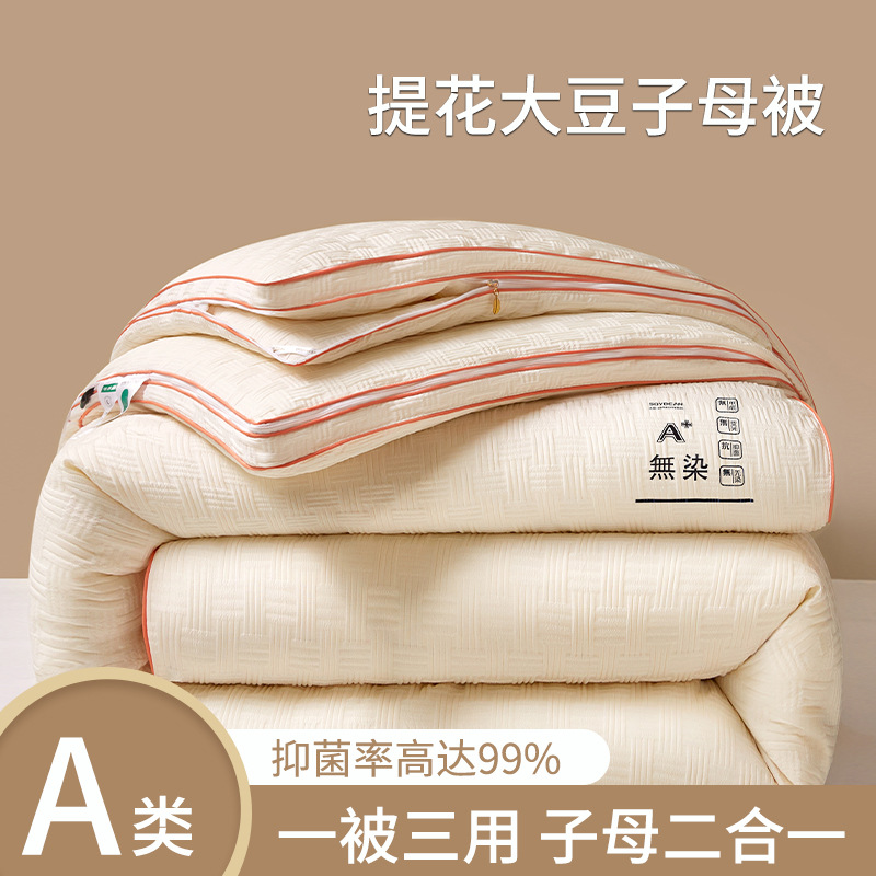 Picture of Soybean Quilt Four Seasons Quilt Soybean Fiber Quilt Core Four Seasons Universal Soybean Quilt Warm Spring and Autumn Thin Quilt Single Double Winter Quilt
