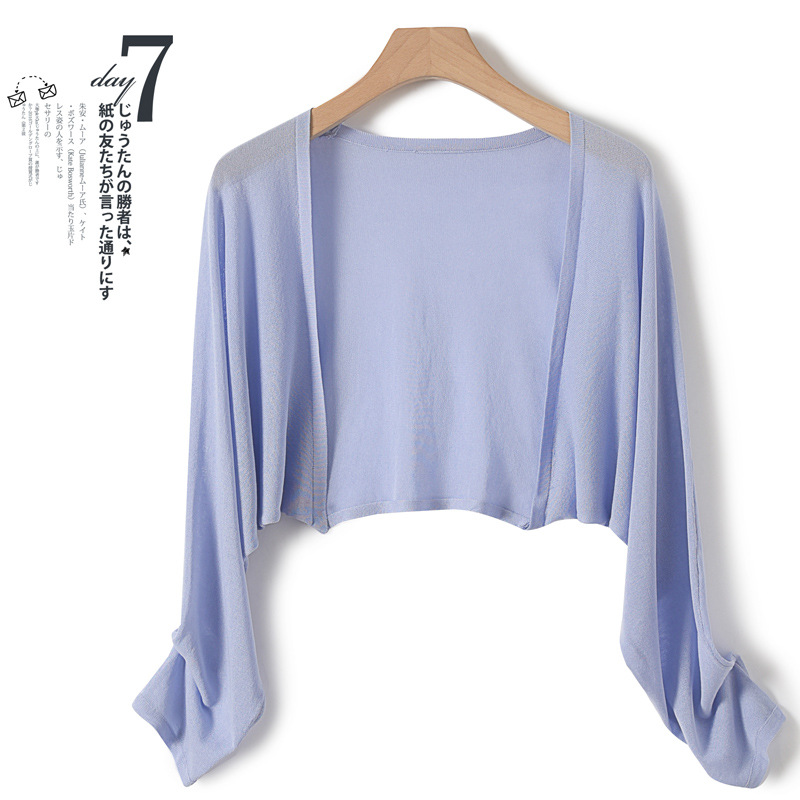 Picture of Cross-Border Summer Ice Silk White Blouse Plus Size Top with Sun Protection Shirt Thin Jacket Sun Protection Clothing Air-Conditioned Shirt Women Summer