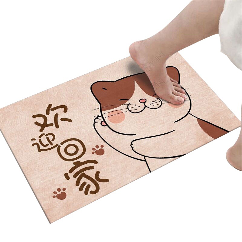 Toilet Door Absorbent Door Mat Bathroom Foot Mat Cartoon Door Mat Home Bedroom Carpet Mat Easy to take care