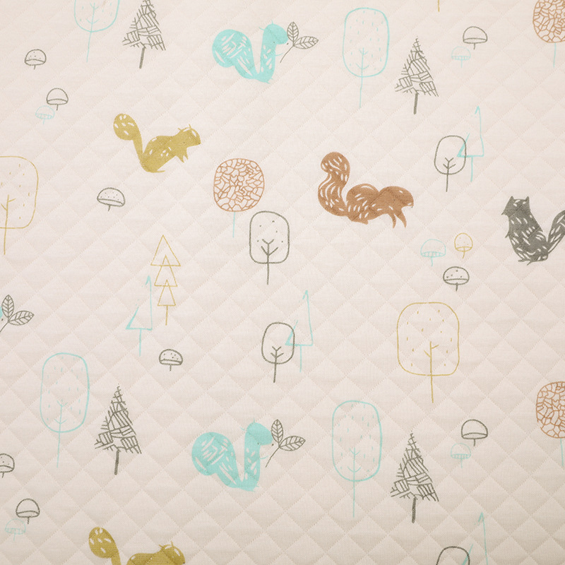 Picture of Original White Diamond Lattice Jacquard Air Layer Printed Baby Quilted Fabric Baby Jumpsuit Sleeping Bag Quilted Fabric