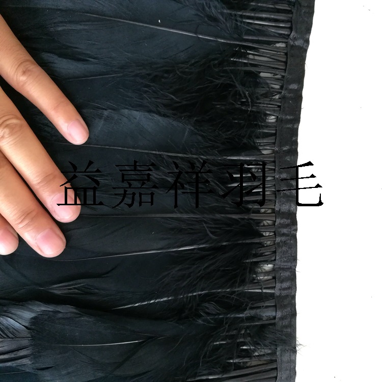 Picture of Skirt accessories feather lace encryption lengthened goose feather large floating cloth edge color goose feather cloth belt