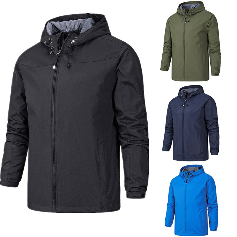 Picture of Outdoor windproof waterproof four-season mountaineering suit men's thin spring and autumn single-layer jacket women's one-piece hair