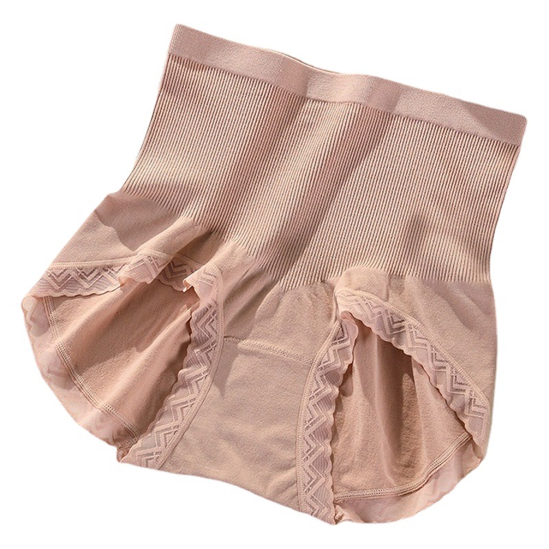 Autumn and winter new high waist abdominal pants hip underwear women's seamless breathable cotton crotch lace ladies briefs