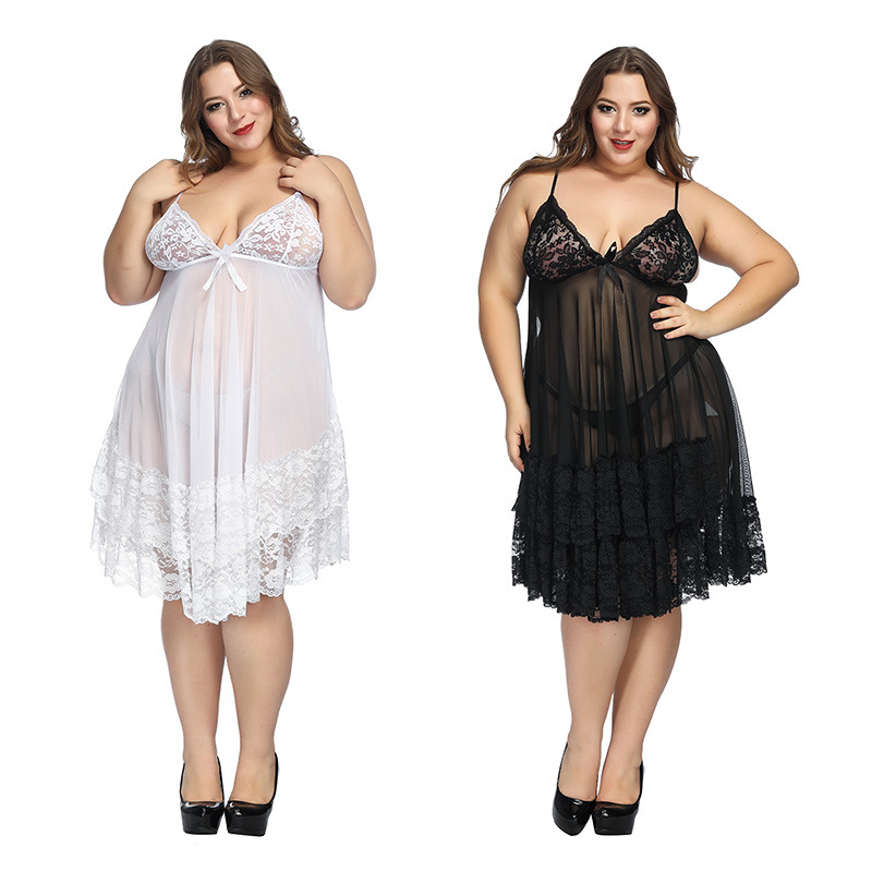 Picture of 100kg Foreign Trade Sexy Lingerie Export European and American Sexy Pajamas Women's Nightgown Large Size Pajamas Home 9128