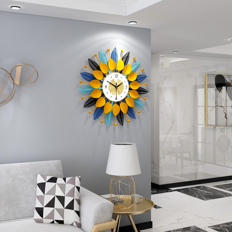 Picture of Nordic Wall Clock Living Room Advanced Sense Modern Simple Decorative Painting Creative Clock Iron Light Luxury Watch Cross-border Explosions