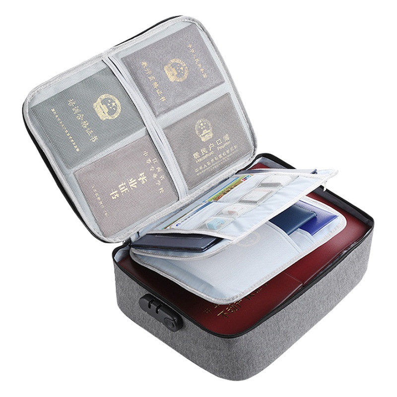 Household multi-layer large-capacity multi-function travel box certificate storage bag certificate document passport card bag finishing bag
