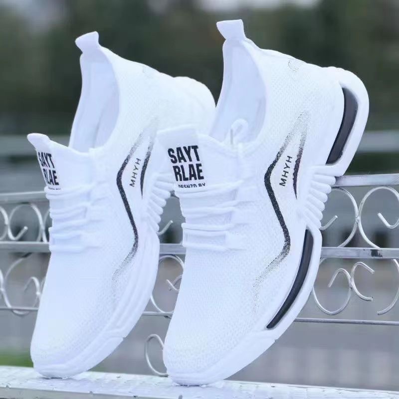 2022 men's shoes autumn and winter New sneaker comfortable breathable white shoes flying woven breathable casual shoes foreign trade shoes men
