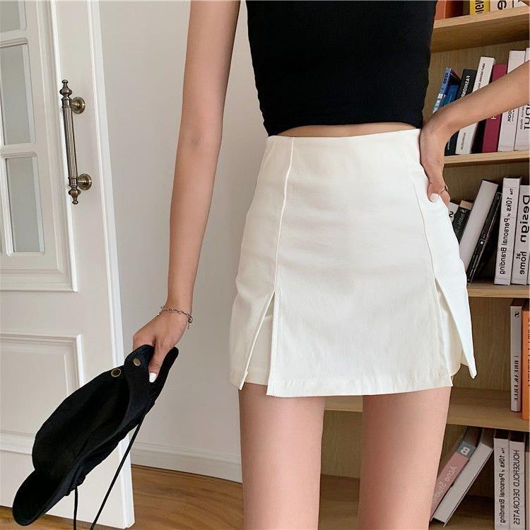 White Half Skirt for Women Summer 2024 New Fashion High Waist Tight Slimming Look Hip Skirt A-line Short Skirt ins Trend