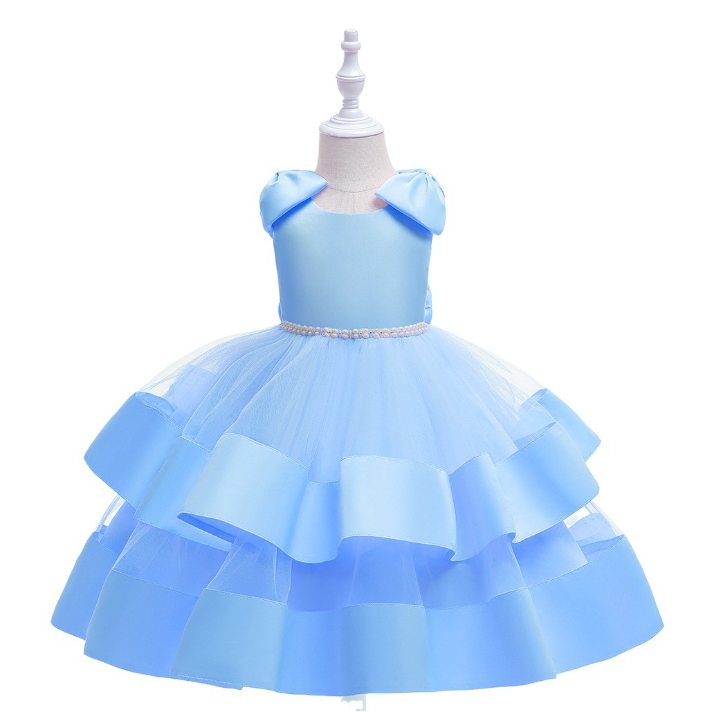 Children's Dress Girls' Princess Dress Poncho Dress for Host Catwalk Dress Girls' Stylish Flower Girl Piano Costume
