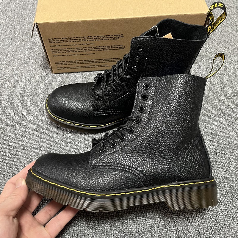 Cross-border Classic 8-hole 1460 Litchi Pattern Leather Casual plus size High-top Lovers Shoes Leather Distinctive Seam-soled Men's Shoes