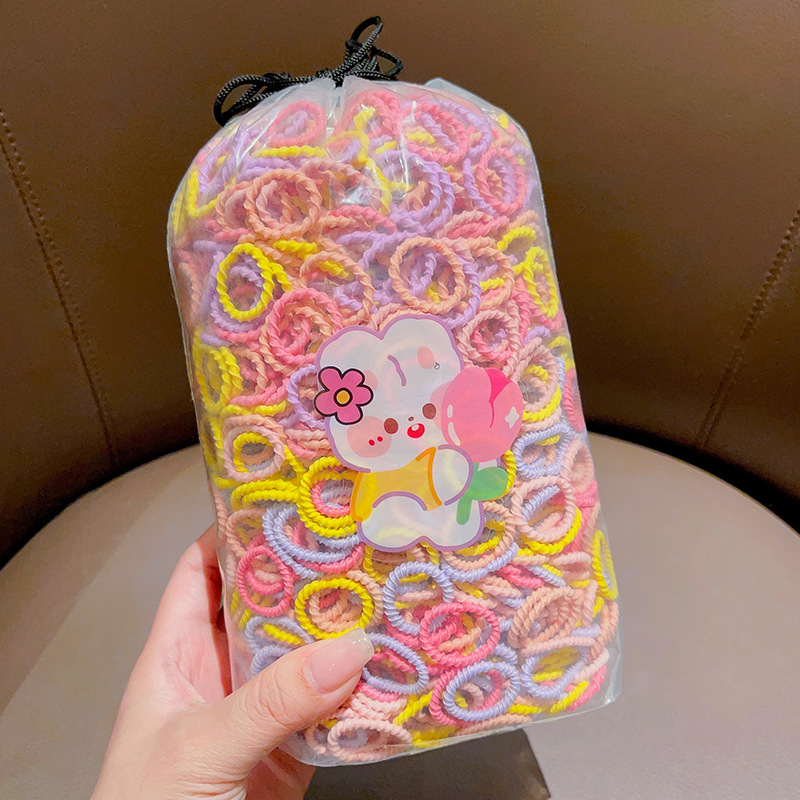 Picture of 600 children's good elasticity does not hurt the hair rubber band baby hair thumb hair band Little girl hair rope hair rope