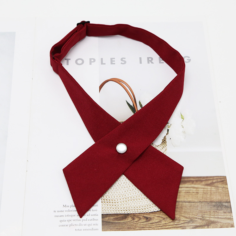 Picture of Japanese and Korean Casual Cross jk Cross Bow Tie Solid Color Printed Bow for Men and Women Professional Uniform Bow Tie Collar Flower