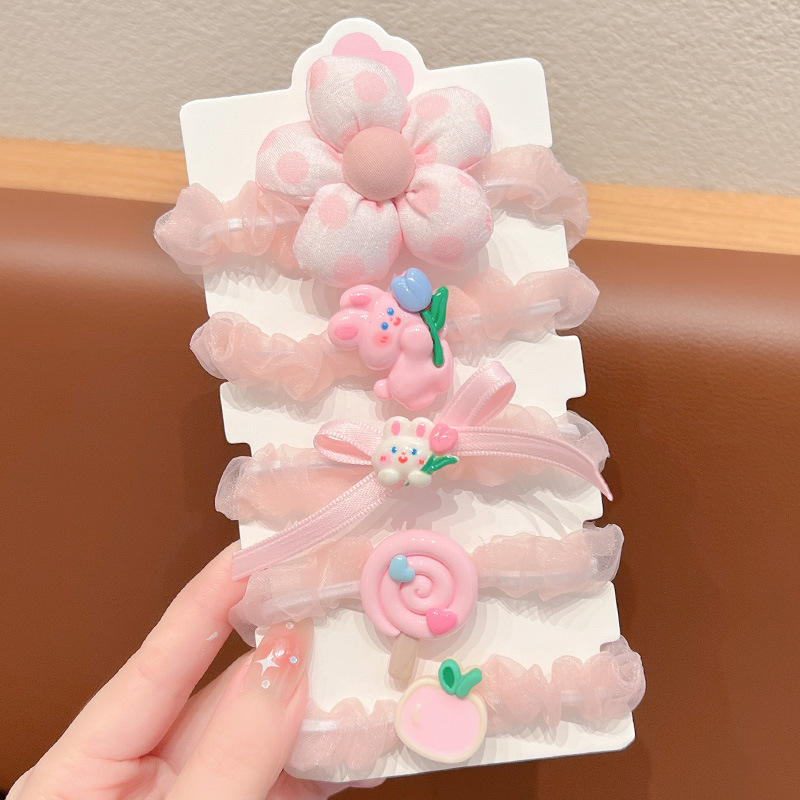 Picture of Summer children's ball head rubber band hair rope new little girl tie head high elastic hair band hair accessories do not hurt hair headdress