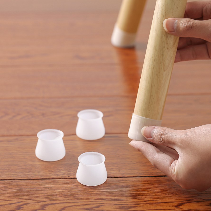 Picture of Wear-resistant Non-slip Silicone Table and Chair Foot Cover Chair Stool Table Foot Mat Dining Room Table Chair Leg Mute Protective Cover