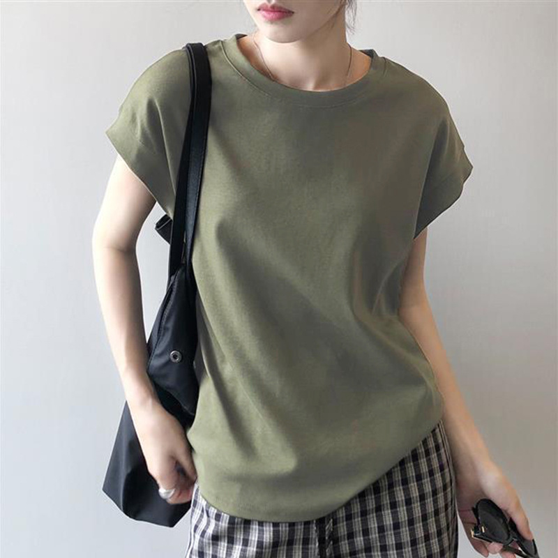 Korean-style Hong Kong-style Elegant Summer New All-match Women's Sleeveless Vest Top Design Sense Side Anti-glare T-shirt
