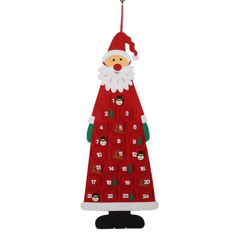 Felt Christmas tree hanging bag Christmas decoration calendar Santa Claus Holiday Gift felt cloth storage hanging ornament