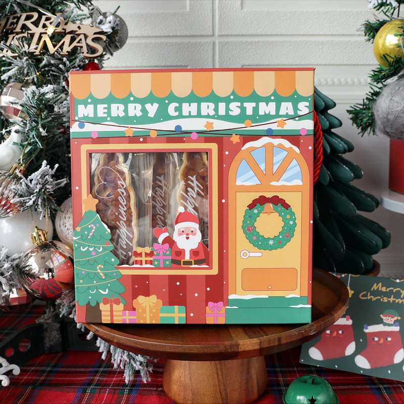 Christmas Shop Window Box Cookie Frosting Biscuit Nougat Candy Box Gift Box Suitcase