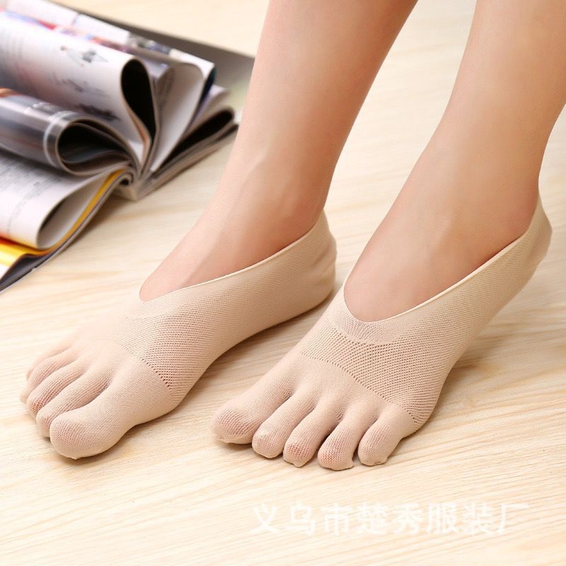 Five-finger Socks Women's Plain Summer Thin Velvet Non-hook Yoga Five-toe Socks Women's Shallow Mouth Invisible Women's Socks