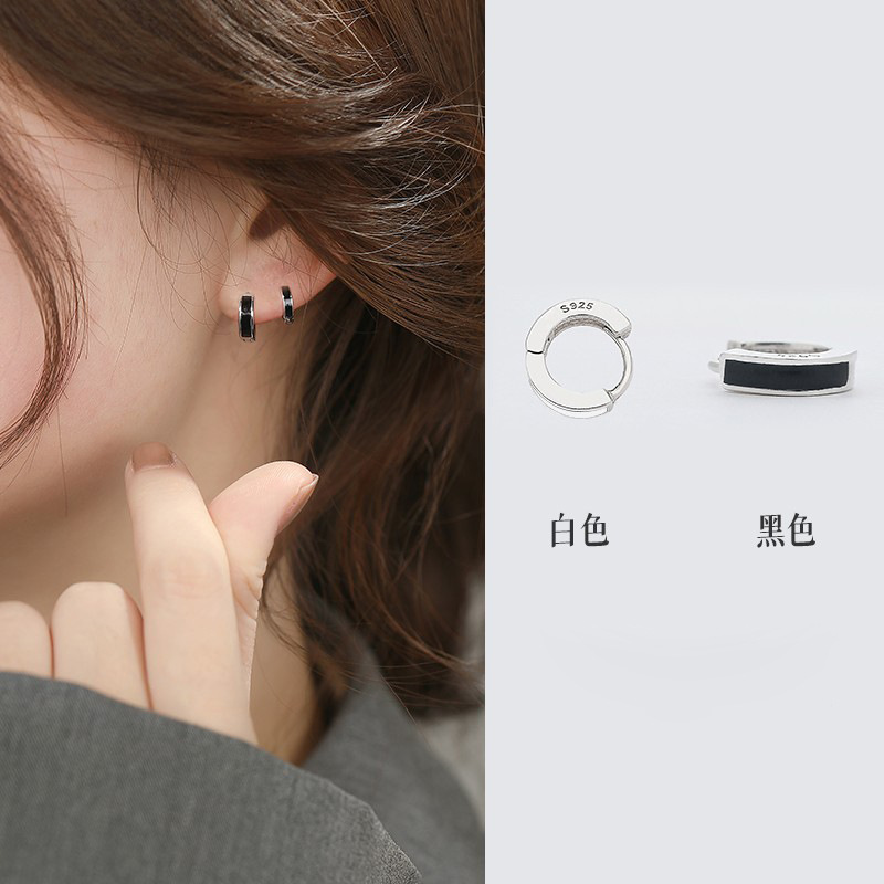 Earrings for Women with Silver Posts, Elegant Korean Style, Simple and Unique Hoop Earrings, Silver Geometric Small Earrings